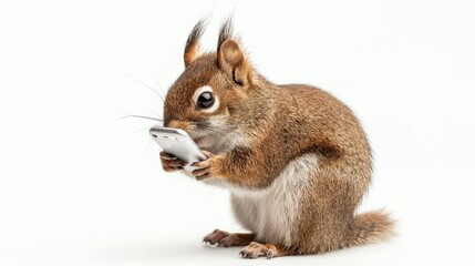 Obraz premium Happy Squirrel with Phone
