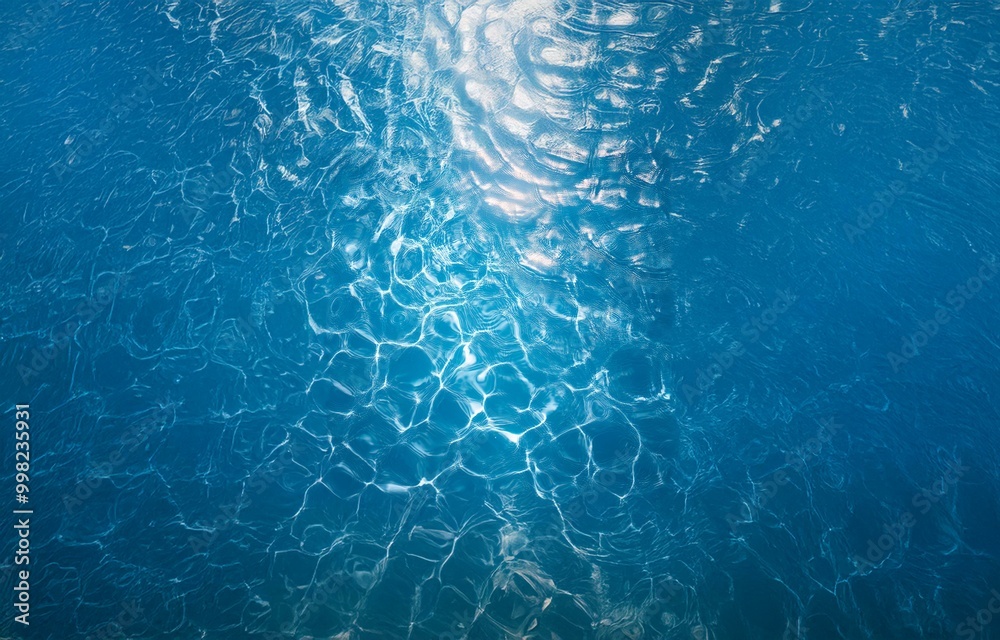 Fototapete a deep blue body of water with light reflecting off the surface, creating a mesmerizing pattern of r