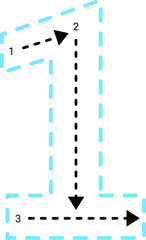 Tracing number. Mathematic clipart.