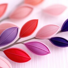 Delicate fabric leaves in varying shades create an elegant floral arrangement for decor