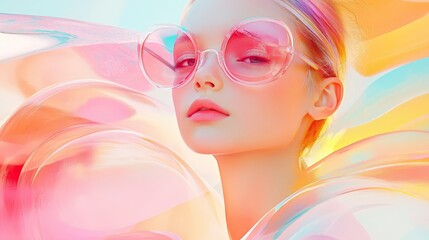 Creative and colorful digital illustration with your child. Dynamic swirls of pink, orange and white colors evoke a sense of wonder and fantasy