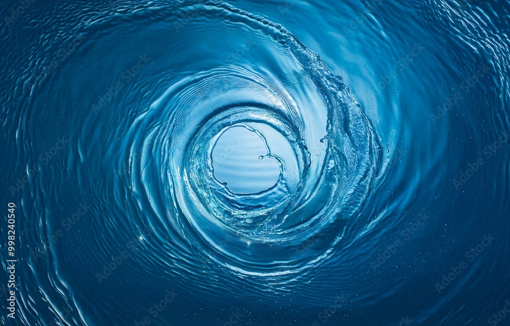 Poster a swirling vortex of blue water creates a mesmerizing pattern.