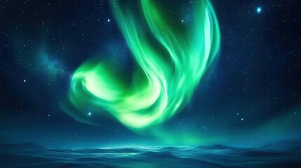 Aurora sky with a starry background, perfect for capturing the wonder and mystery of the night in science and educational ads.