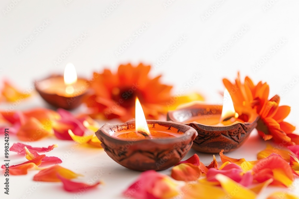 Aufkleber a collection of small candles placed on a table, perfect for use in decorative settings or as part o