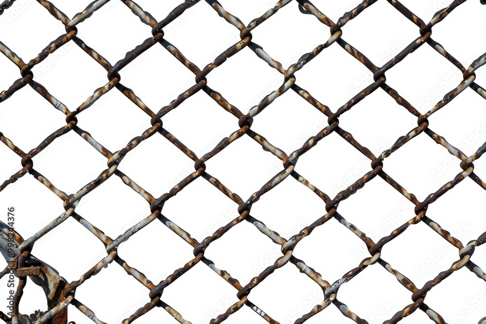 Poster A close-up view of a chain link fence with intricate details and texture