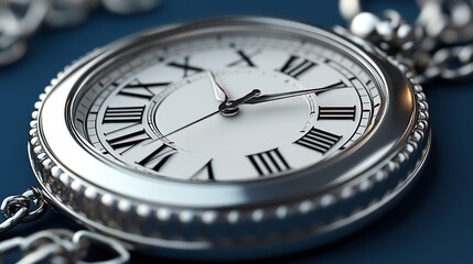 Close-up of an elegant pocket watch showcasing intricate details and a classic design, perfect for vintage-themed projects.