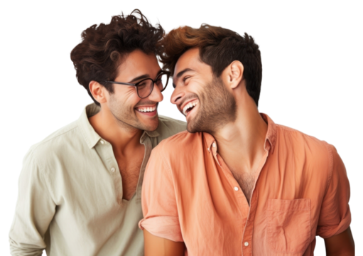 PNG Romantic young happy couple two gay laughing smiling smile. - Powered by Adobe