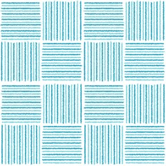 Turquoise Blue Linear Geometric Pattern, Raster geometric seamless pattern in turquoise, retro 1970s style, Abstract seamless watercolor striped background, geometrical texture with chevron