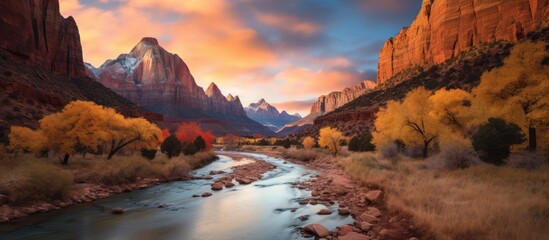 Fototapeta premium Autumnal Glow in Zion Canyon