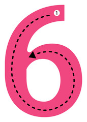 Tracing number. Mathematic clipart.