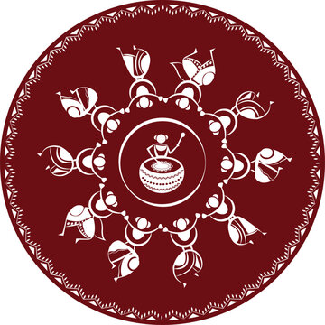 Warli art, Indian folk art,  Dancing
