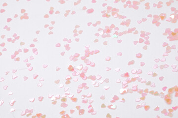 sparkles hearts on white background with text place - Image