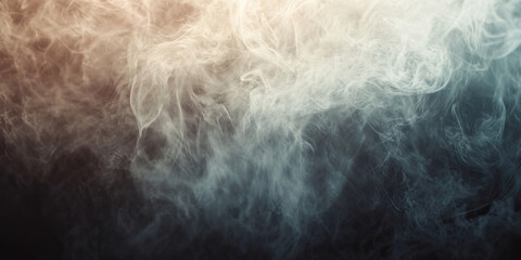 Oil paint strokes on wide canvas, mist smoke textured green background decorating art painting illustration, generated ai	
