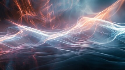 Fototapeta premium A colorful, abstract painting of a wave with orange and blue colors