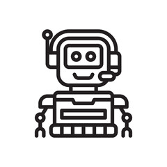 Obraz premium Robot Line Icon on white background