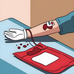 Hand donating blood,generative ai