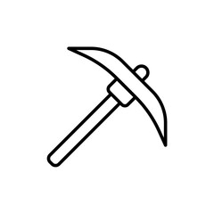 Pickaxe outline icons, minimalist vector illustration ,simple transparent graphic element .Isolated on white background