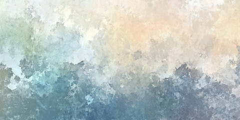 Oil paint strokes on wide canvas, mist smoke textured green background decorating art painting illustration, generated ai	
