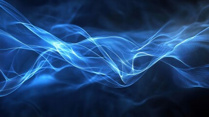 Naklejka premium Abstract Blue Smoke Waves