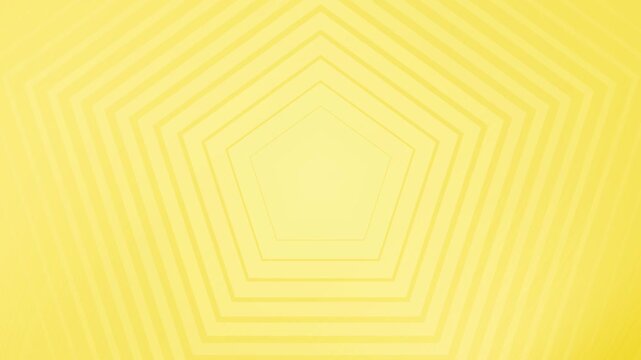 Yellow concentric pentagons forming a tunnel like effect, creating an optical illusion of depth and perspective. Perfect for digital backgrounds and 3D visual effects.