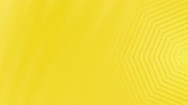 Yellow concentric hexagons shrinking towards the center, creating a tunnel like effect with depth illusion. Monochromatic tones enhance the 3D visual perception.