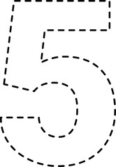 Tracing number. Mathematic clipart.