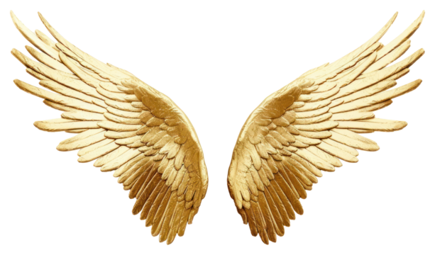 PNG Wings gold pattern yellow.