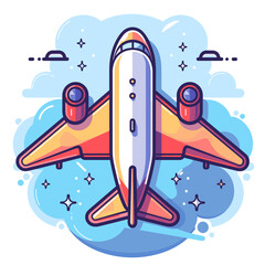 Fototapeta premium Airplane icon in flat style isolated on white background. Vector illustration