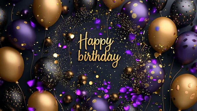 Joyful expression: text Happy Birthday elegantly designed with colorful fonts, festive decorations, conveying warm wishes and celebration, making every recipient feel cherished on their special day.