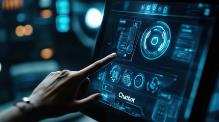 Obraz premium A user interacts with a computer screen showing 