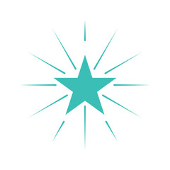 Green Star that attracts attention. vector illustration. background for promotions, discounts, promotions, tags. Colored rays of light going in different directions like a fireworks explosion