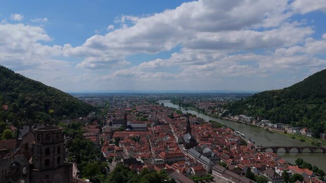 aerial view of heidelberg in germany 