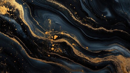 Elegant gold and black marbled texture for a stylish background wallpaper
