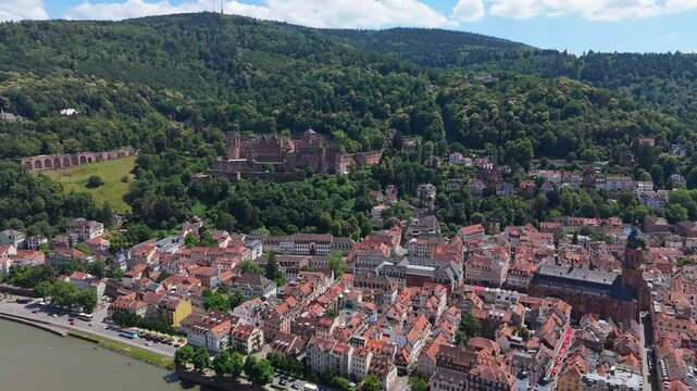 aerial view of heidelberg in germany 