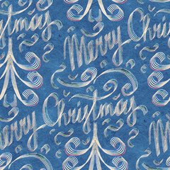 Abstract seamless pattern with watercolor drawing in doodle style.