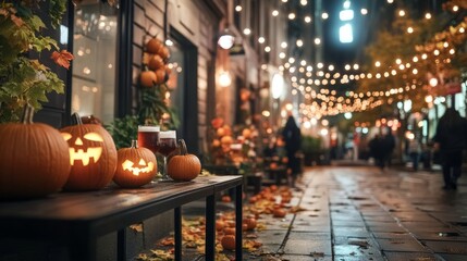 Spooky Halloween bar crawl through an American city eerie decorations in each venue