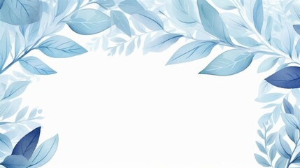 Elegant watercolor pastel blue leaves frame background design – perfect for soft and serene wallpaper, ideal for home décor, invitations, and artistic projects


