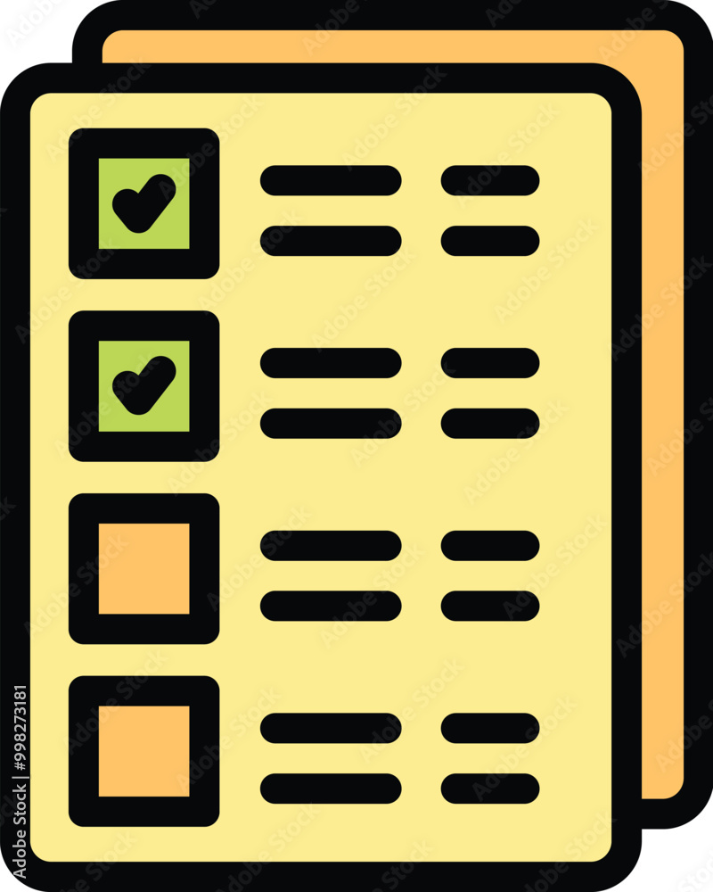 Poster clipboard showing checklist with completed and blank checkboxes for task management and productivity
