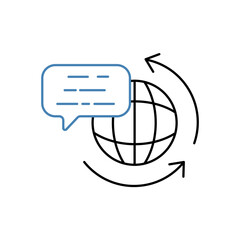 language concept line icon. Simple element illustration. language concept outline symbol design.