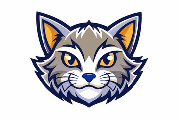 Kitten head mascot logo design vector