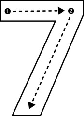 Tracing number. Mathematic clipart.