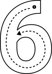 Tracing number. Mathematic clipart.