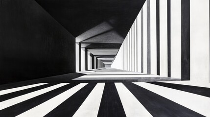 Naklejka premium Contemporary Black and White Architectural Lines