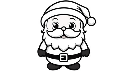 cute santa claus for coloring page illustration