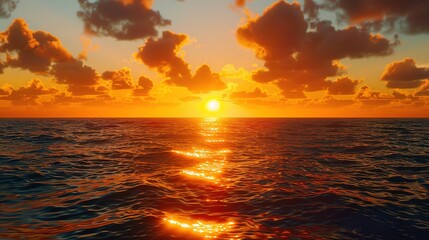 Obraz premium Gorgeous Sunrise and Sunset over the Sea: A Stunning Background Image. Experience the Beauty and Serenity.