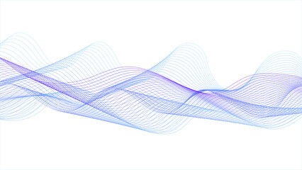 Blue and purple color wave line isolated on transparent white background. Modern colorful wavy lines pattern design element. 