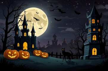 halloween background with pumpkin