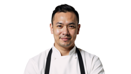 Chef illustrated against an isolated transparent PNG backdrop