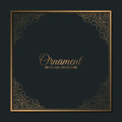 Naklejka premium Elegant gold decorative frame design background