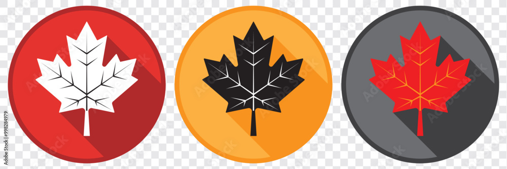 Canvas Prints red canada maple leaf icon image vector. maple leaf logo vector icon isolated on transparent backgro